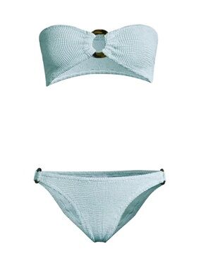 Hunza G Gloria Bikini Set in Baby Blue Crinkle OS